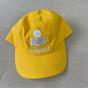 Isabel Marant Bright Yellow Embroidered Logo Cap
